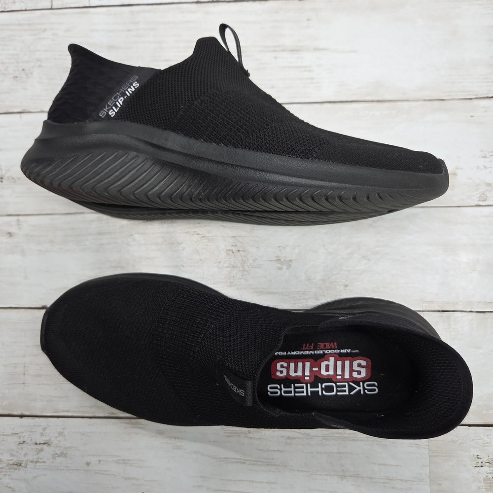 Skechers Slip-ins Ultra Flex 3.0 Smooth Step Mens 8.5 Wide Black 232450W Sneaker